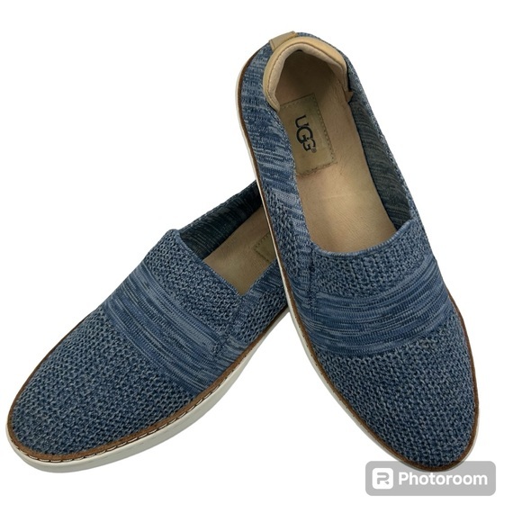 UGG Shoes - UGG Sammy Soft Knit Sneaker Leather Trim Shoes Size 9.5 Women's